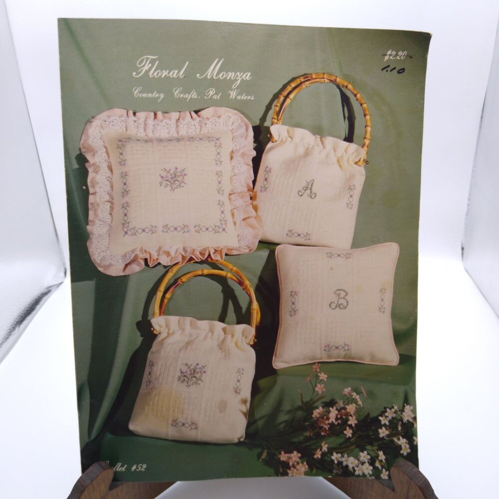 Vintage Cross Stitch Patterns, Floral Monza by Pat Waters, Country Crafts 52